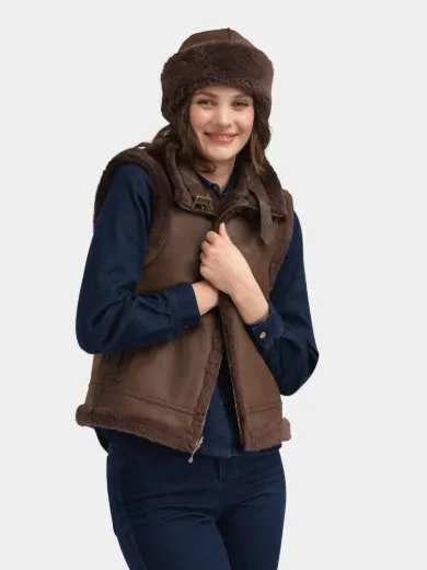 Bilde av WoolLand Solveggen Lammeull vest  Mocca